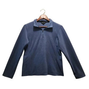 Land's End Women's Blue 100% Polyester Fleece Long Sleeve Jacket Size Small